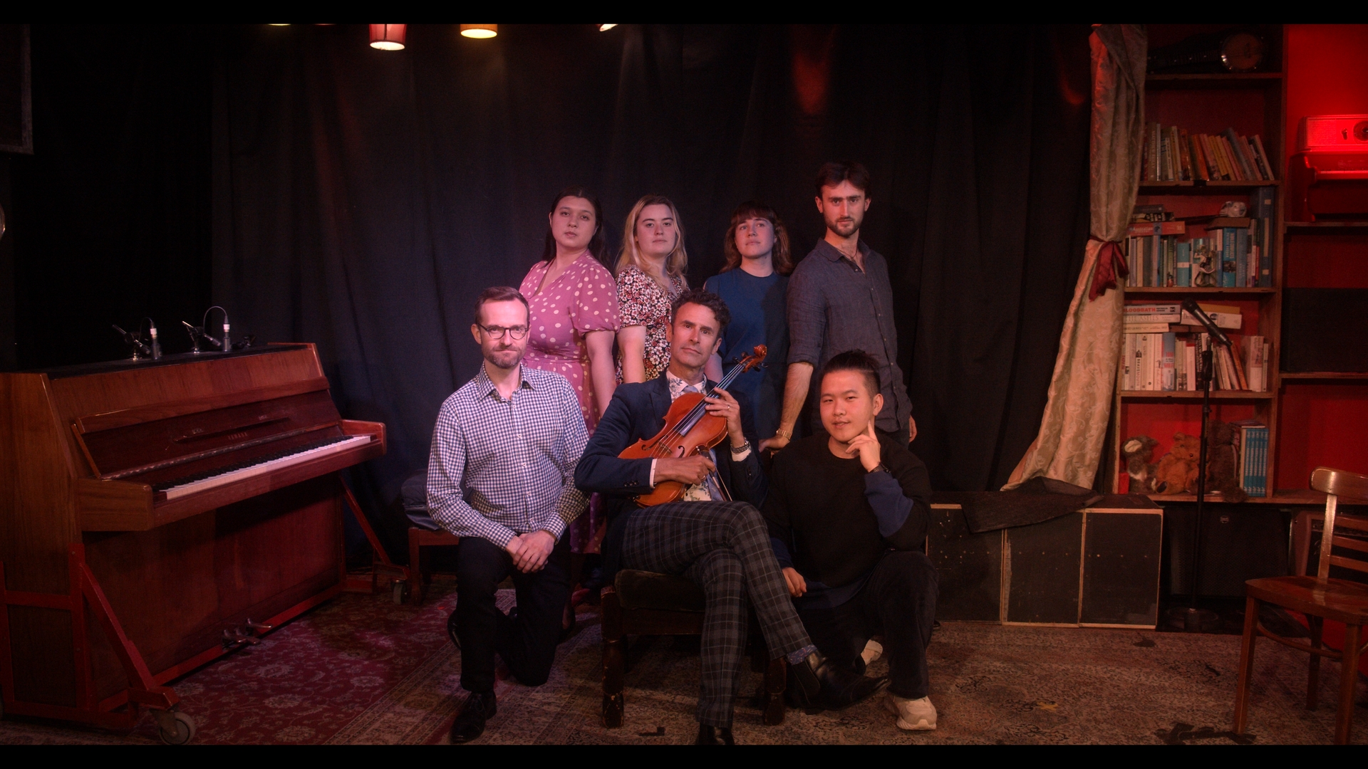 Cast of Cole's Opera Salon's Dido & Aeneas looking serious